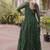 green faux georgette anarkali gown with kutchi patch work gown For Navratri Set