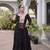 black faux georgette anarkali gown with kutchi patch work gown For Navratri Set
