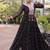 black faux georgette anarkali gown with kutchi patch work gown For Navratri Set