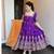 Purple embroidered heavy silk blend anarkali gown set with organza dupatta & silk blend pant