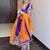 Purple embroidered heavy silk blend anarkali gown set with organza dupatta & silk blend pant