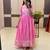 Baby Pink Color Embroidery Work And Back Side Dori Pattern Mul Cotton Gown Set