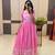 Baby Pink Color Embroidery Work And Back Side Dori Pattern Mul Cotton Gown Set