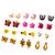 Set of 12 contemporary combo stud earrings