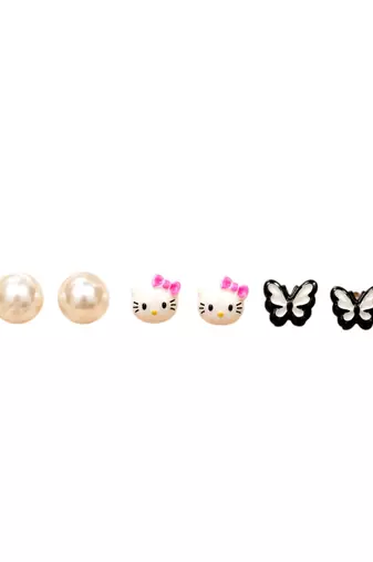 Set of 12 contemporary combo stud earrings
