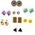Set of 8 fancy combo stud earrings