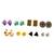 Set of 8 fancy combo stud earrings