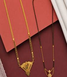 gold color set of 2 gold plated combo manglsutra