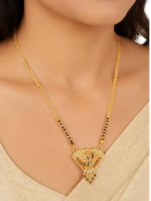 gold color set of 2 gold plated combo manglsutra 4