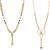 gold color set of 2 gold plated stylish combo manglsutra