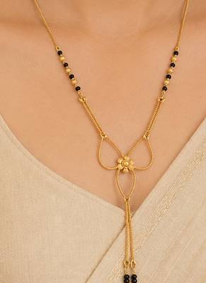 gold color set of 2 gold plated stylish combo manglsutra 5