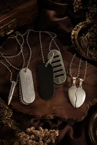 Silver plated set of 3 men combo chain