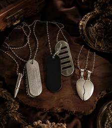 Silver plated set of 3 men combo chain