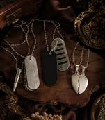 Silver plated set of 3 men combo chain