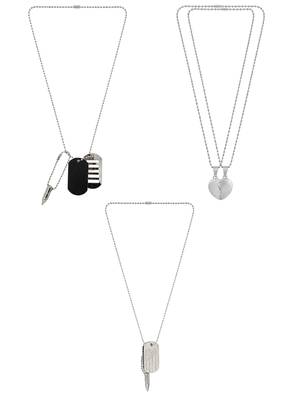Silver plated set of 3 men combo chain 2