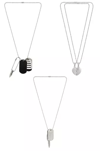 Silver plated set of 3 men combo chain