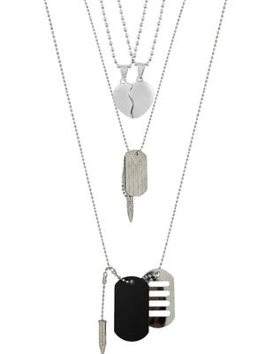 Silver plated set of 3 men combo chain 3