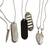 Silver plated set of 3 men combo chain