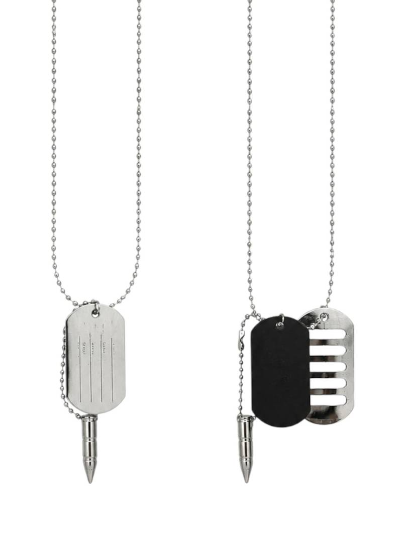 Silver plated set of 3 men combo chain