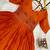 Orange Color Embroidery Work And Back Side Dori Pattern Mul Cotton Gown Set