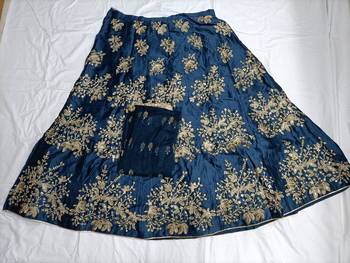 Morpeach Satin Sequins Embroidery Work Bridal Lehenga with Blouse and Net Dupatta 3