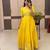 Yellow Color Embroidery Work And Back Side Dori Pattern Mul Cotton Gown Set