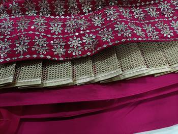Pink Designer Georgette Sequins Embroidery Work Lehenga with Blouse and Net Dupatta 6