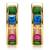 Gold plated multi crystal studded stylish hoop huggie earring jewellery for women