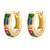Gold plated multi crystal studded stylish hoop huggie earring jewellery for women