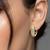 Gold plated cubic zirconia studded stylish hoop earrings fancy jewellery for women girls