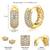 Gold plated cubic zirconia studded stylish hoop earrings fancy jewellery for women girls