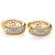 Gold plated cubic zirconia studded stylish hoop earrings fancy jewellery for women girls