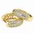 Gold plated cubic zirconia studded stylish hoop earrings fancy jewellery for women girls