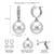 Silver plated pearl & cubic zirconia studded fancy hoop & drop earrings jewellery for women