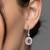 Silver plated faux ruby & cubic zirconia studded hoop & drop earrings jewellery for women