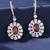 Silver plated faux ruby & cubic zirconia studded hoop & drop earrings jewellery for women