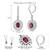 Silver plated faux ruby & cubic zirconia studded hoop & drop earrings jewellery for women