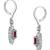 Silver plated faux ruby & cubic zirconia studded hoop & drop earrings jewellery for women