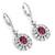 Silver plated faux ruby & cubic zirconia studded hoop & drop earrings jewellery for women