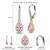 Rose gold & silver plated faux ruby & cz studded hoop & drop earrings jewellery for women