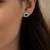 Silver plated faux emerald & cubic zirconia studded fancy stud earrings jewellery for women