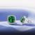 Silver plated faux emerald & cubic zirconia studded fancy stud earrings jewellery for women