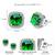Silver plated faux emerald & cubic zirconia studded fancy stud earrings jewellery for women