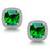 Silver plated faux emerald & cubic zirconia studded fancy stud earrings jewellery for women