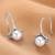 Silver plated pearl studded fancy stylish fish hook insert stud earrings jewellery for women