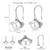 Silver plated pearl studded fancy stylish fish hook insert stud earrings jewellery for women