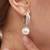 Silver plated cubic zirconia & pearl studded fancy hoop & drop earrings jewellery for women