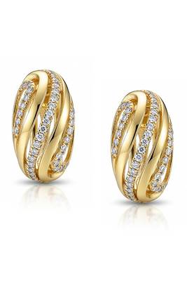 Gold plated cubic zirconia studded fancy stylish stud earrings jewellery gift for women 4
