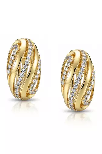 Gold plated cubic zirconia studded fancy stylish stud earrings jewellery gift for women