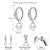 Silver plated cubic zirconia & pearl studded fancy hoop & drop earrings jewellery for women